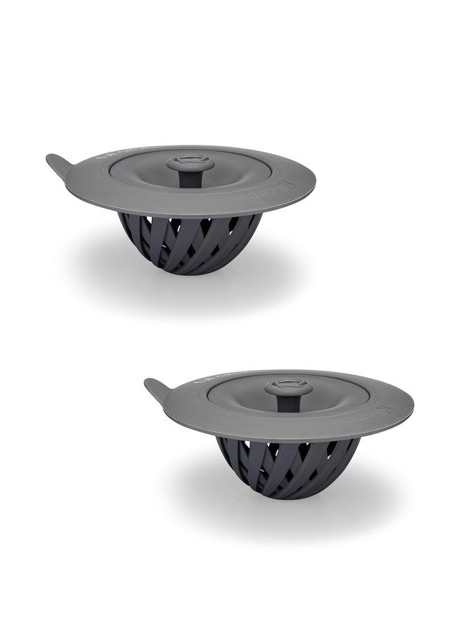 Full Circle Sinksational Sink Drain Strainer & Stopper - 2-in-1 with Separate Plug, Anti-Clog Design, Perfect Seal - 2-Pack, Gray - Image 1