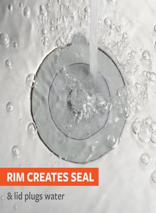 Full Circle Sinksational Sink Drain Strainer & Stopper - 2-in-1 with Separate Plug, Anti-Clog Design, Perfect Seal - 2-Pack, Gray - Image 5