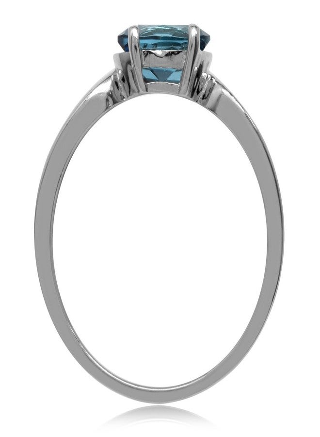Silvershake 1.31ct. Genuine Oval Shape London Blue Topaz 925 Sterling Silver Solitaire Ring Size 8 - Image 3