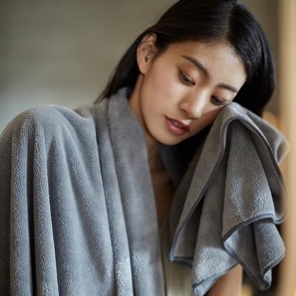 Fezora® Large Bath Towels for Men & Women | Microfiber Bath Towel | Soft, Absorbent, Quick-Dry Towel (Pack of 2, Grey & Sky Blue) - Image 3