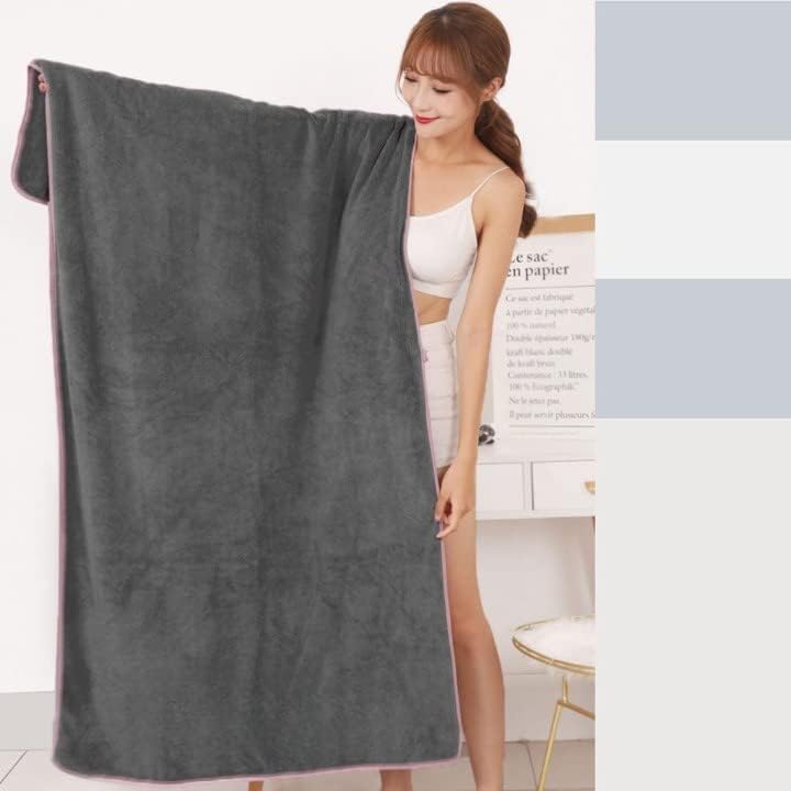 Fezora® Large Bath Towels for Men & Women | Microfiber Bath Towel | Soft, Absorbent, Quick-Dry Towel (Pack of 2, Grey & Sky Blue) - Image 2