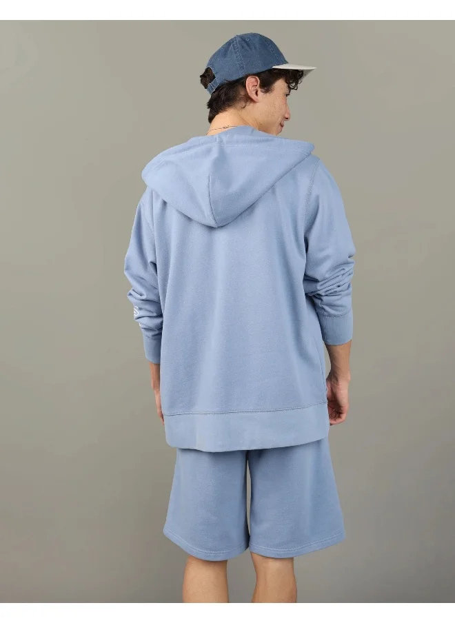 American Eagle AE Fleece Logo Graphic Zip-Up Hoodie