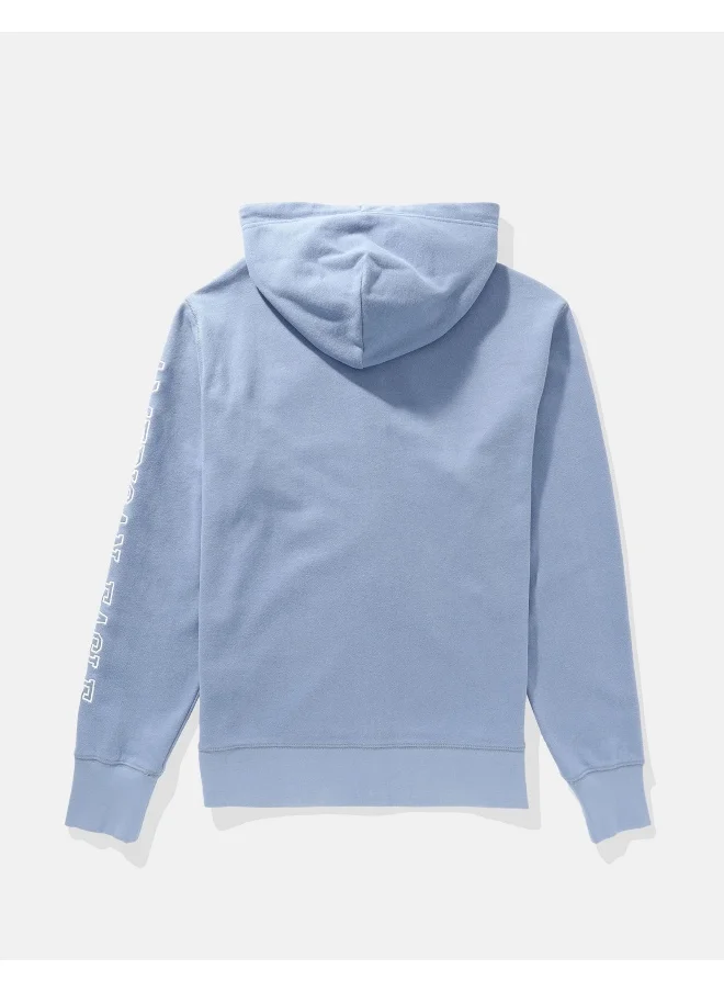 American Eagle AE Fleece Logo Graphic Zip-Up Hoodie