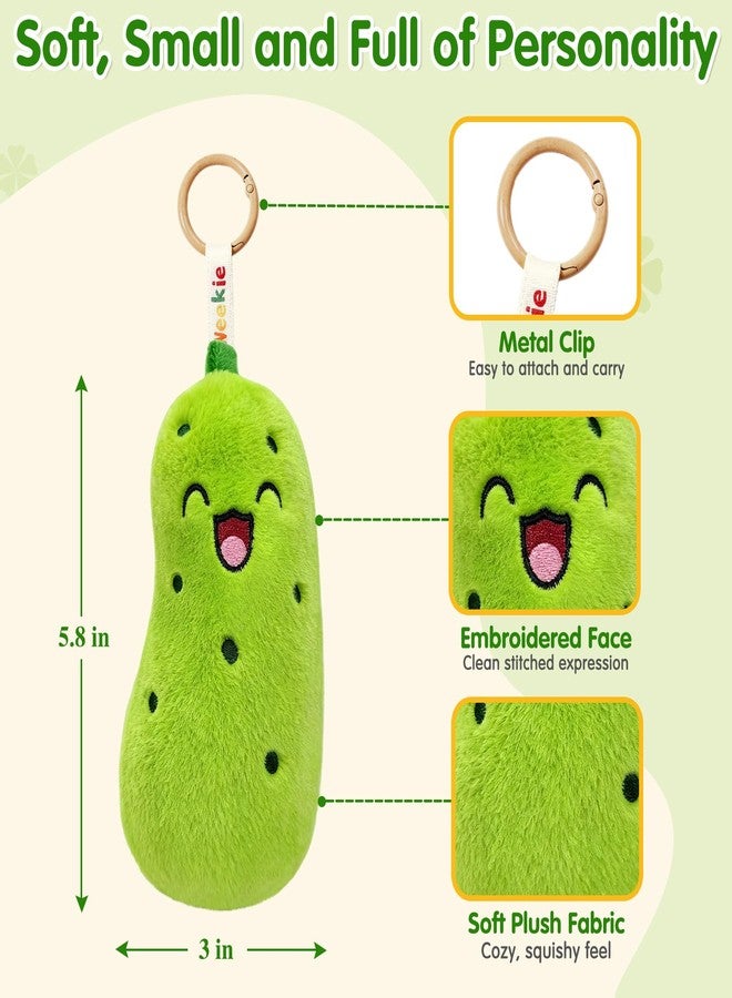 KPBLIS Weekie Wonders Emotional Mood Support Pickle Plush, Cute Pickle Stuffed Animals Bag Charm, Funny Gifts for Adults Women Men Friends Coworkers (FRI, Pickles) - Image 4