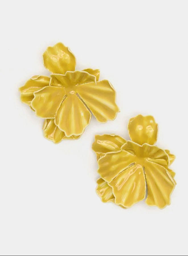 بارفوا أقراط بزهرة مينا بارزة