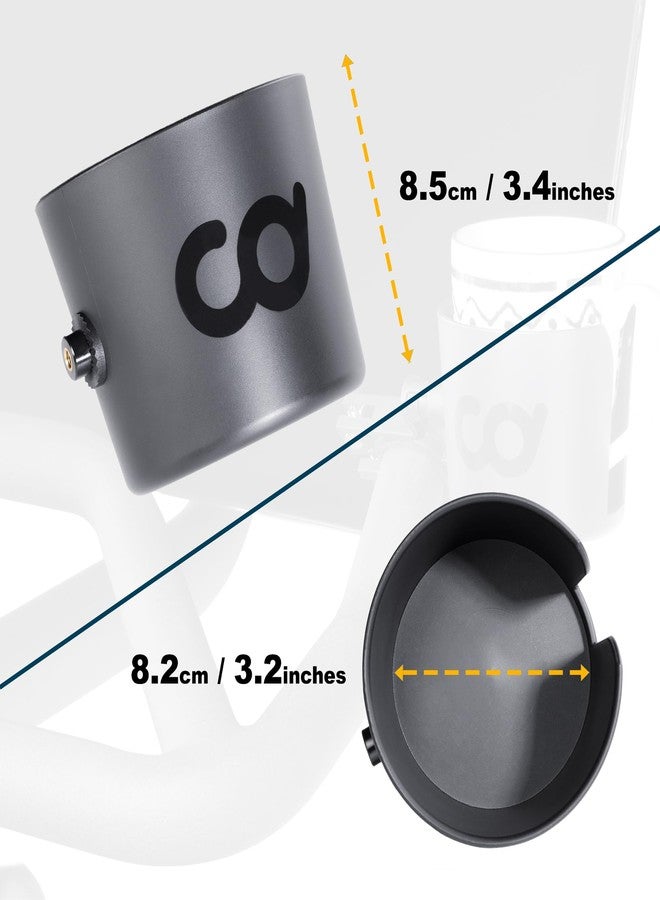 CyclingDeal Cup Mug Water Bottle Holder Adjustable Bracket Mount Tray - for Indoor Exercise Bikes with Round Bars ONLY - Compatible with Peloton Bike & Bike+, NordicTrack - Install at Centre or Side - Image 4