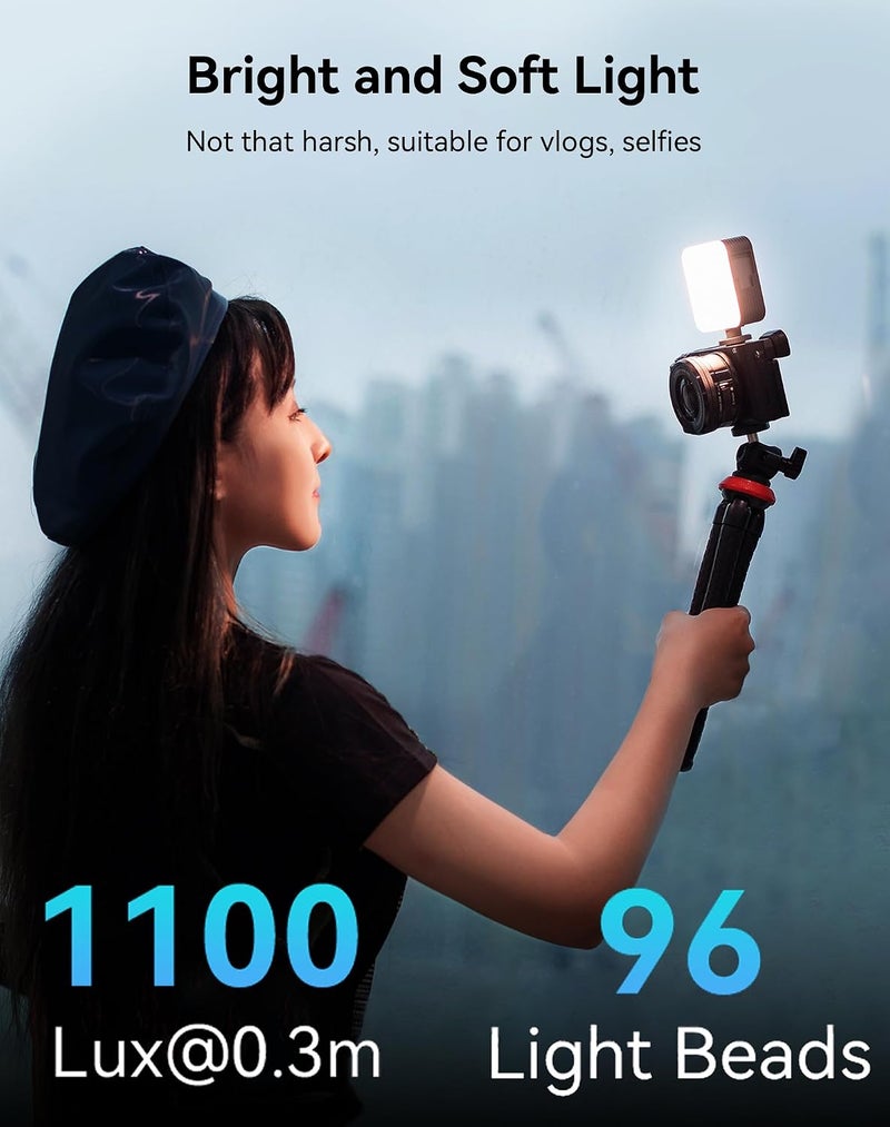 SmallRig P96 Mini LED Video Light, Bi-Color 2700-6500K CRI 95+, 2200mAh, Portable Camera Lights with Cold Shoe for Content Creator Vlogging, Compact Photography Lighting for TikTok, YouTube Streaming - Image 2