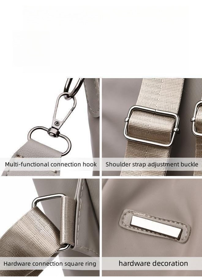 WAOKN Girls Fashion Single Room Backpack with Double Shoulder Straps, Student Casual Waterproof School Bag Handbag Back Bag, Multifunctional Travel Backpack Side Bag for Kids and Teenagers（Grey）  - Image 4