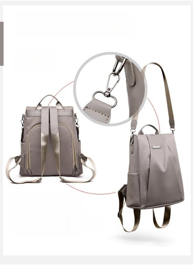 WAOKN Girls Fashion Single Room Backpack with Double Shoulder Straps, Student Casual Waterproof School Bag Handbag Back Bag, Multifunctional Travel Backpack Side Bag for Kids and Teenagers（Grey）  - Image 5