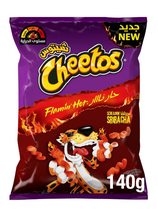 Cheetos Flamin' Hot Sriracha Flavor Spicy and Crunchy 140g  - Image 1