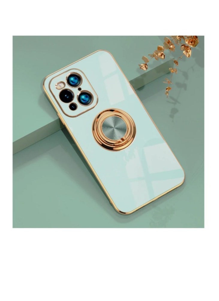 Raxoom Silicone TPU Shockproof Ring Holder Kickstand Slim Plated Phone Case Cover designed for iPhone 12 Pro - Image 2