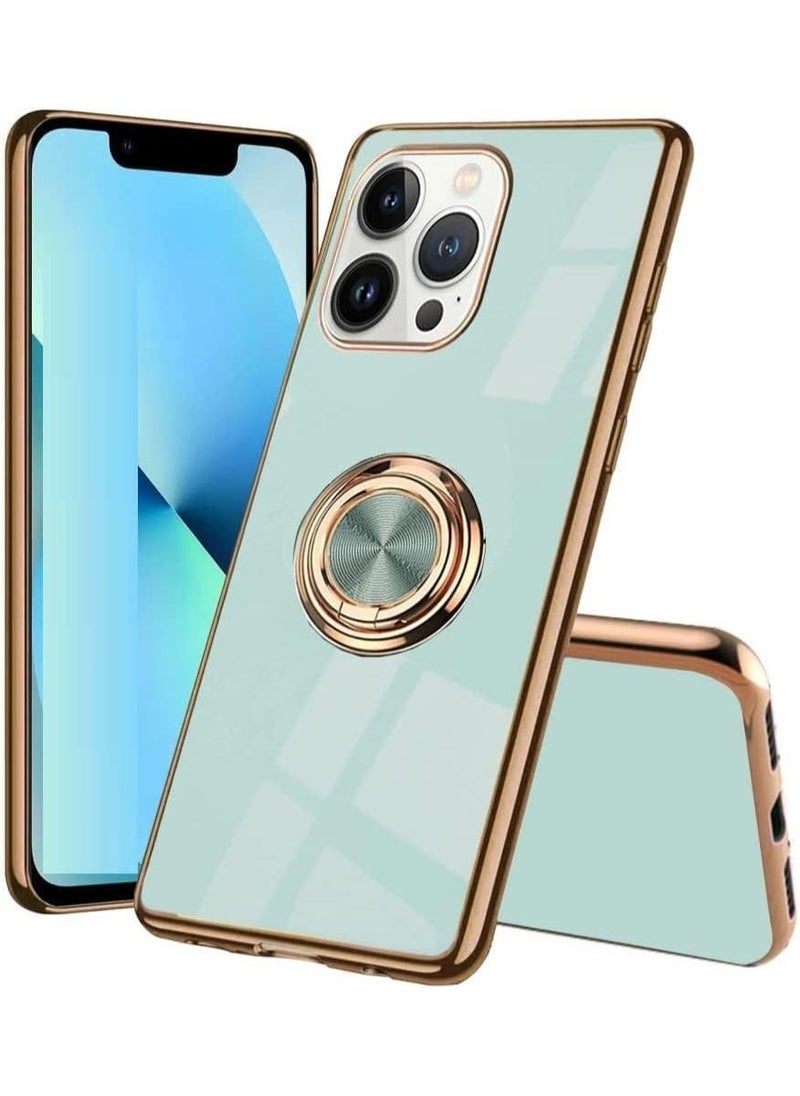 Raxoom Silicone TPU Shockproof Ring Holder Kickstand Slim Plated Phone Case Cover designed for iPhone 12 Pro - Image 1
