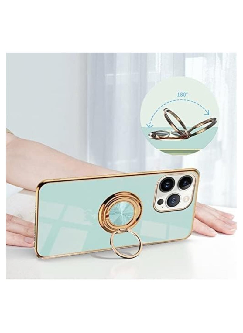 Raxoom Silicone TPU Shockproof Ring Holder Kickstand Slim Plated Phone Case Cover designed for iPhone 12 Pro - Image 4