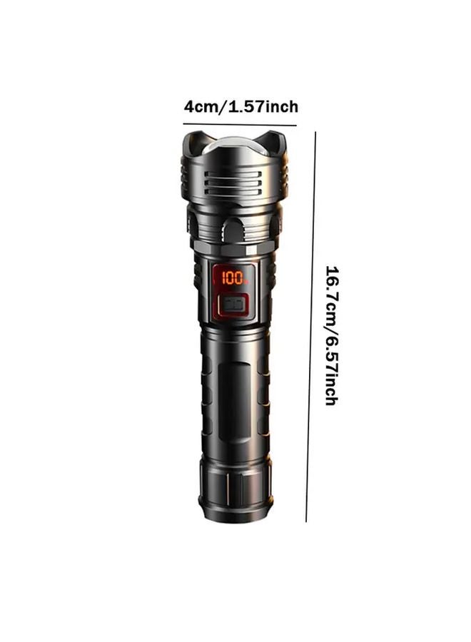 Black Ultra Bright LED Tactical Flashlight Rechargeable Long Range Torch 1200mAh Battery for Outdoor Camping Security - Image 4