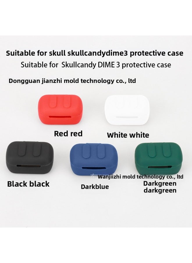 Generic - Skullcandy DIME 3 Bluetooth Earphone Protective Case Soft Silicone Storage Bag Suitable For Skull Head Design Universal Accessory-Color:Red-Model:DIME 3 - Image 1