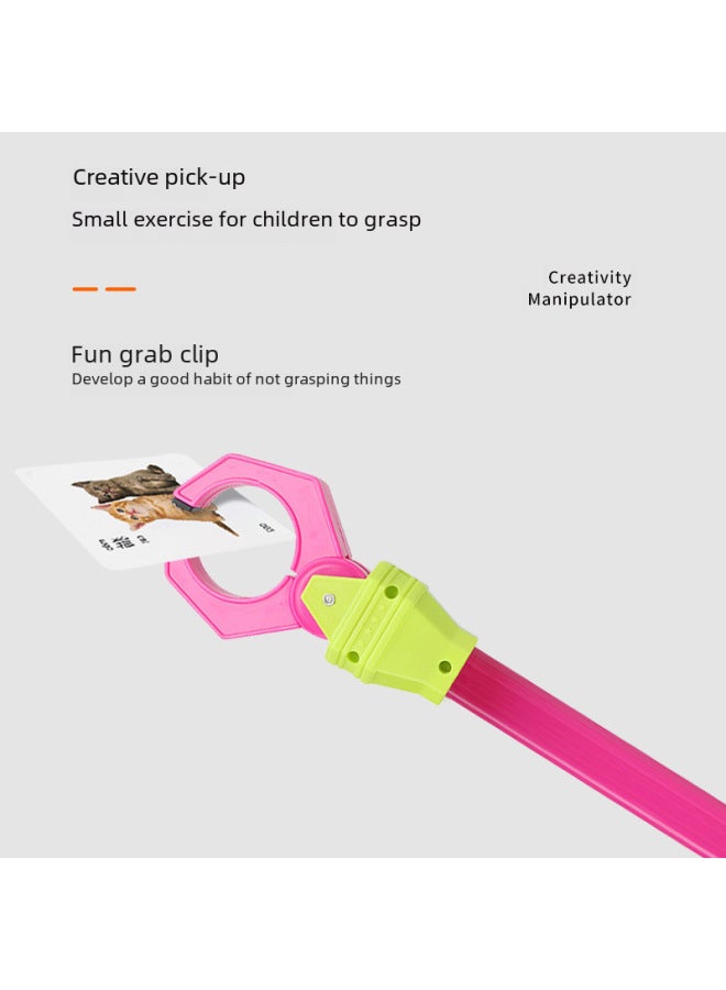 Creative Fun Long Handle Mechanical Arm Toy Parent-child Interaction Large Clip Elastic Pliers Children's Picker-Color:356J Blue Robotic Arm Toy - Image 5