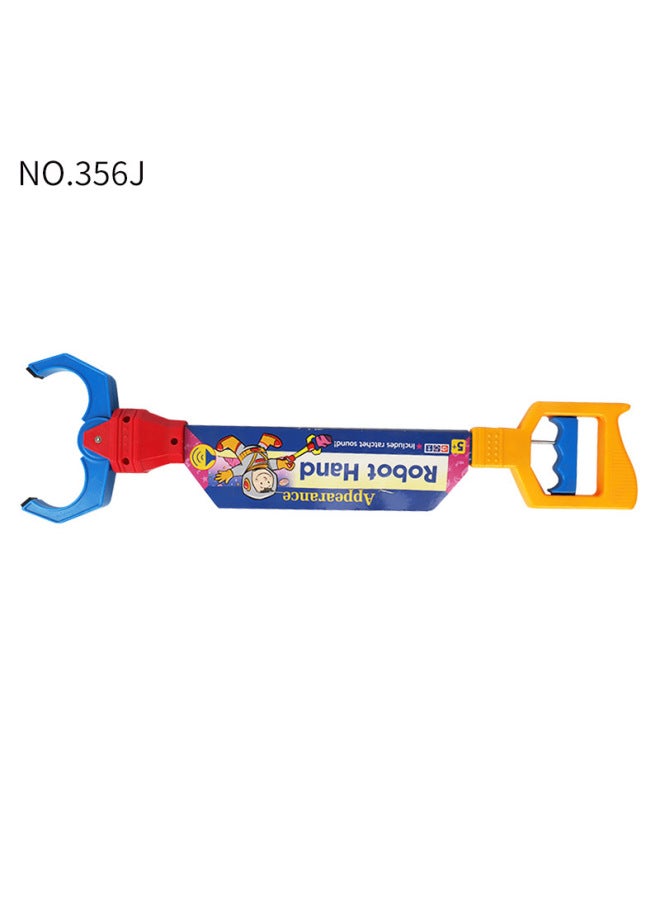 Creative Fun Long Handle Mechanical Arm Toy Parent-child Interaction Large Clip Elastic Pliers Children's Picker-Color:356J Blue Robotic Arm Toy - Image 1