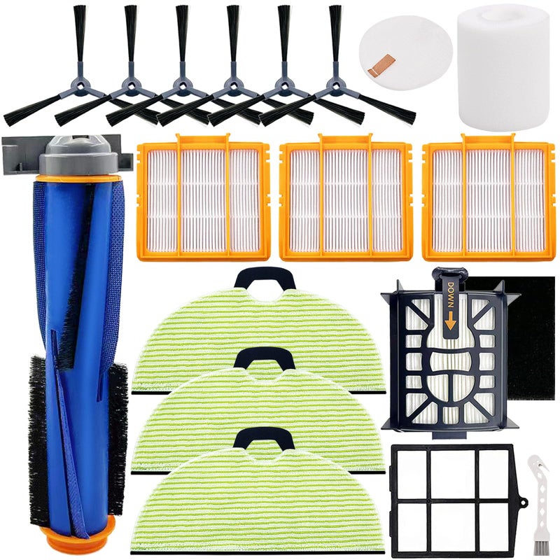 MalhSlix Replacement Parts for Shark AV2610WA RV2610WA Matrix Plus 2- in-1 Robot Vacuum Cleaner,1 Main Brush,3 Filters,3 Mop Pads,6 Side Brushes,1 Pre Filter,1 Filter&1 Pre-Motor Foam&Felt Filter - Image 1