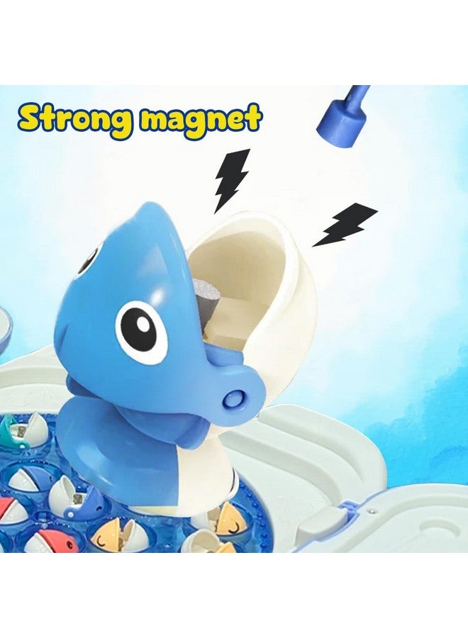 Wembley Magnetic Fishing Game For Kids Rechargeable Fish Catching Board Game With C-Type Charging Cable Music & Lights For Boys Girls 5 6 7 8 9 Years Interactive Toy Bis Certified (Blue) - Image 5