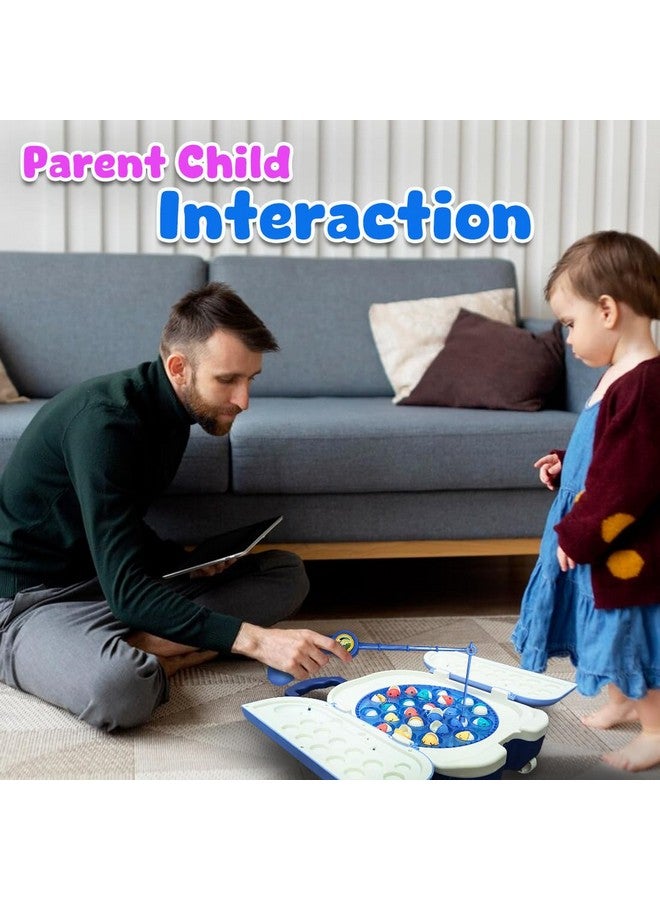 Wembley Magnetic Fishing Game For Kids Rechargeable Fish Catching Board Game With C-Type Charging Cable Music & Lights For Boys Girls 5 6 7 8 9 Years Interactive Toy Bis Certified (Blue) - Image 3