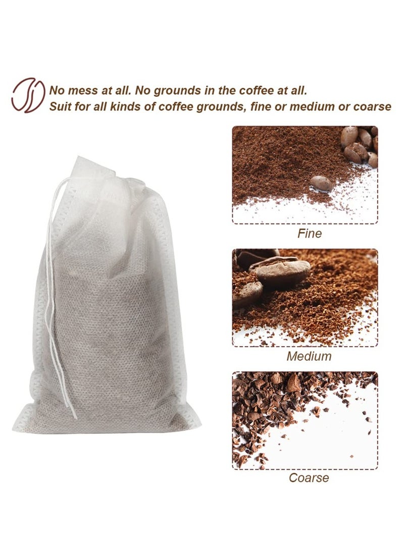 Generic 200pcs Cold Brew Bags,  Disposable Coffee Filter Bag Fine Mesh Brewing Drawstring Pouches for Iced Coffee Hot Tea Herb Spice  - Image 2