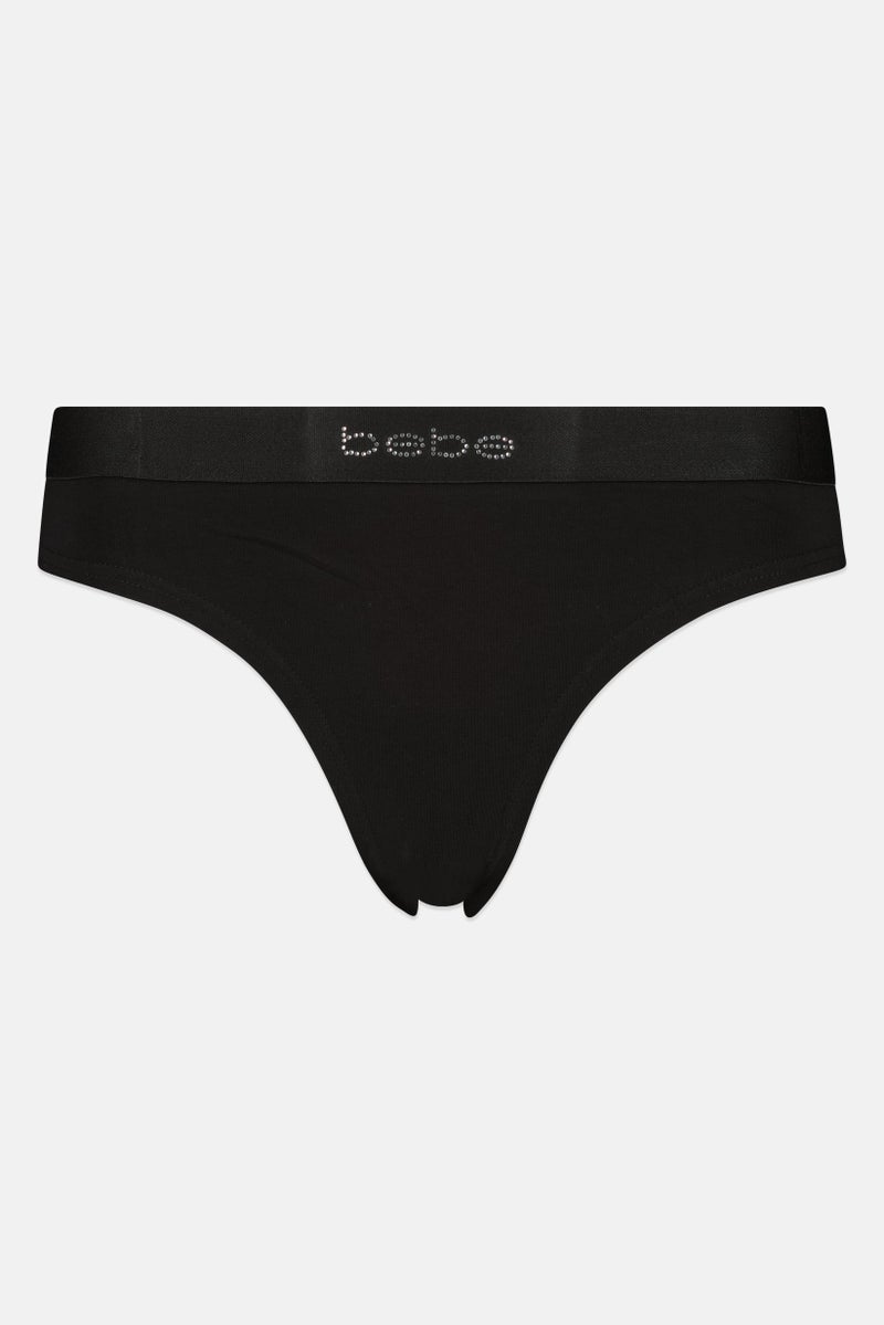 bebe Women 3 Brand Logo Thong Panties, Multicolor - Image 4