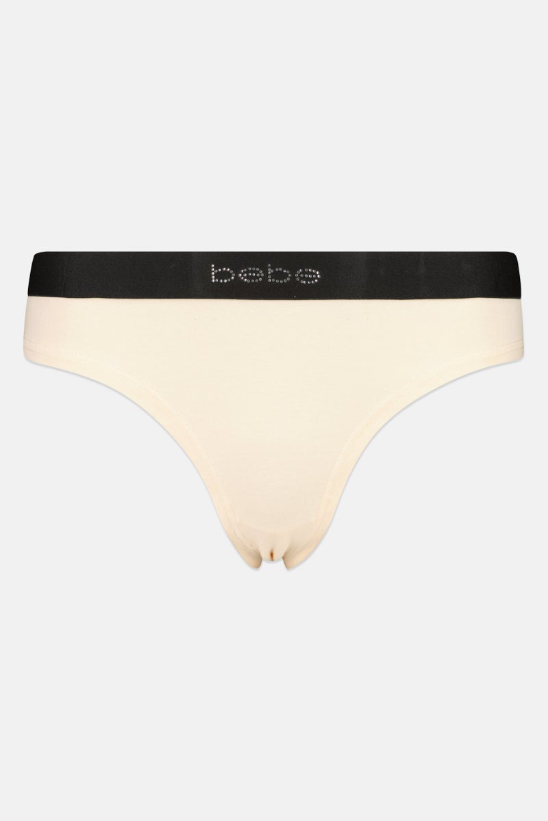 bebe Women 3 Brand Logo Thong Panties, Multicolor - Image 2