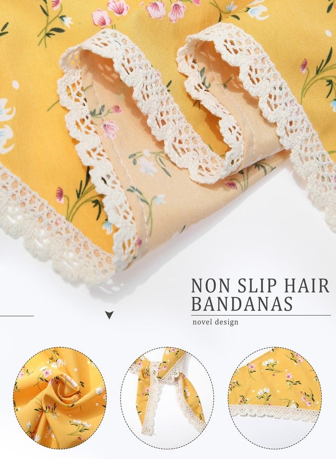 Molans 3Pcs Floral Head Scarf, Chiffon Hair Bandanas Kerchief, Vintage Boho Hair Scarf for Women Girls - Image 3