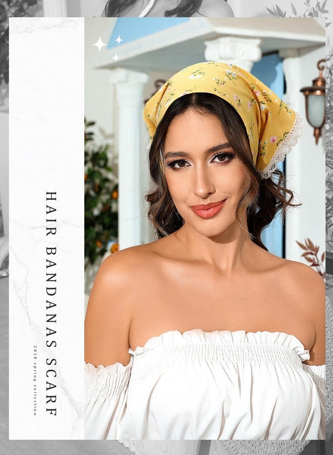 Molans 3Pcs Floral Head Scarf, Chiffon Hair Bandanas Kerchief, Vintage Boho Hair Scarf for Women Girls - Image 4