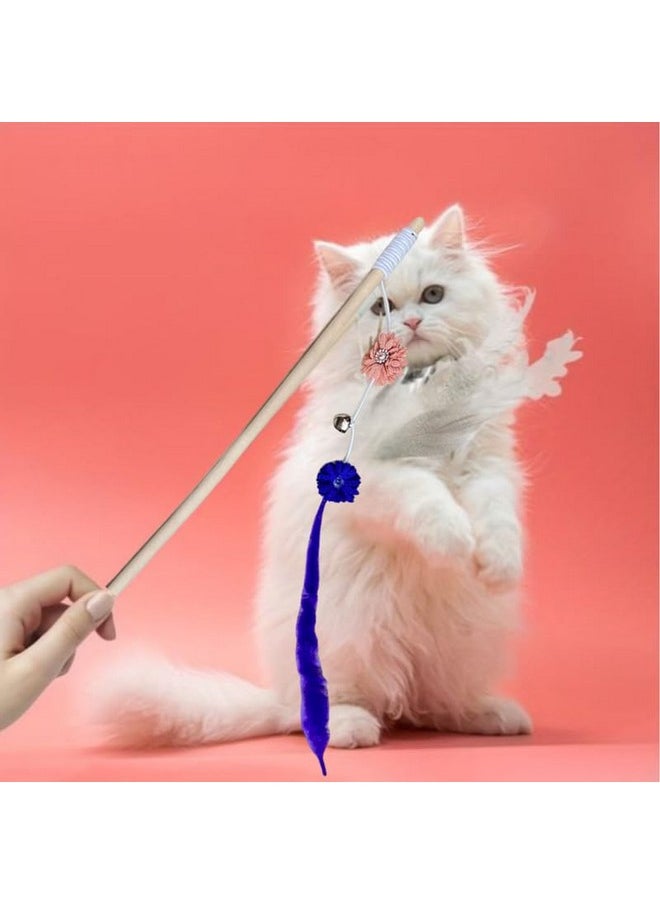 PET Cat Toy Feather Cat Toy Feather Wand Cat Pet Toy Wire Chaser Wand Teaser Feather With Ball Toys For Indoor Cats Kitten Interactive Training Pack Of 1  - Image 1