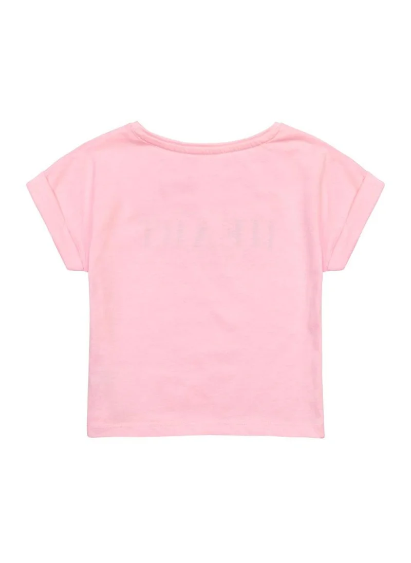 مينوتي Kids Girls Rolled Sleeve T-Shirt With Print