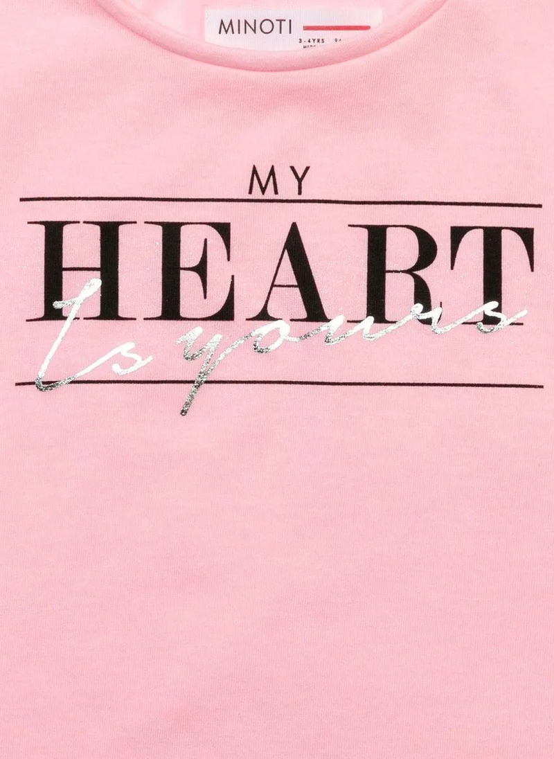 MINOTI Girls Short Sleeve T-Shirt with Front Print