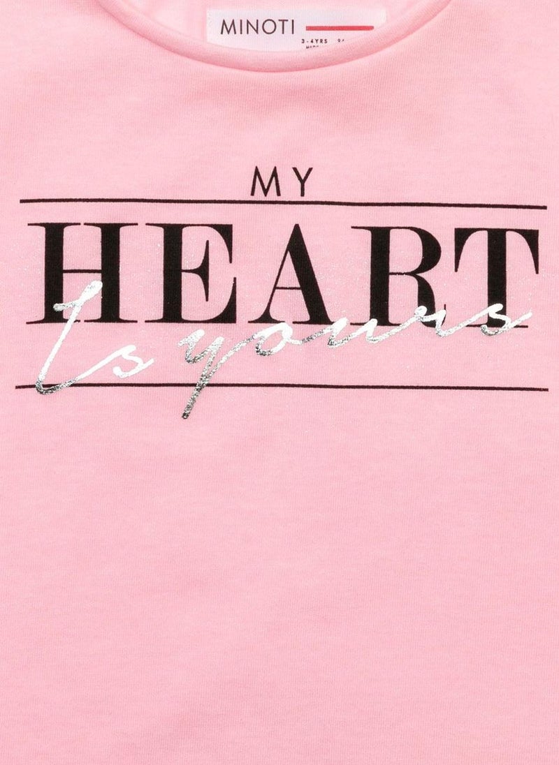 MINOTI Girls Short Sleeve T-Shirt with Front Print  - Image 3