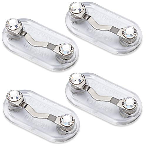 Readerest Stainless Magnetic Eyeglass Holder - ID Badge Accessory with Crystal - Ideal for Daily Wear, Holds Glasses Safely - Easy-to-Use and Strong Magnets - Multipack (4-Pack) - Image 4