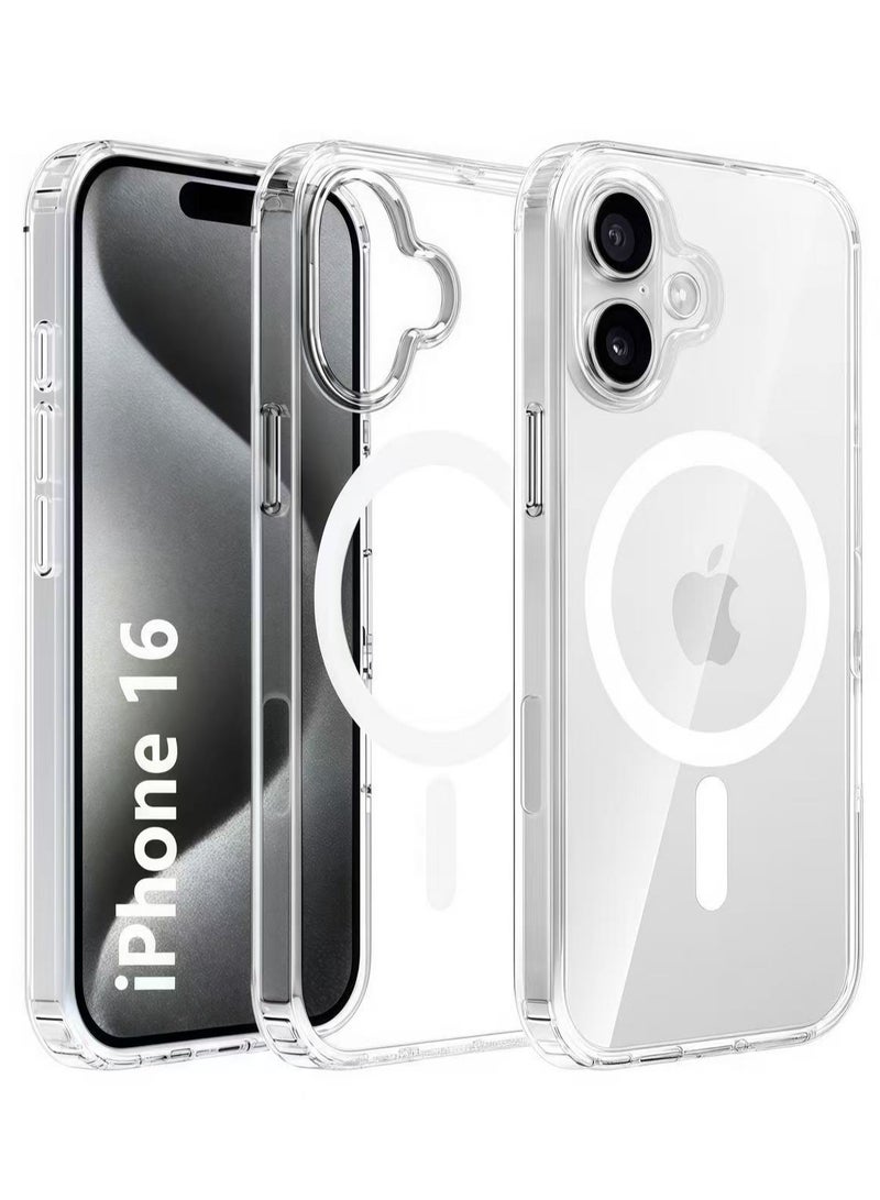 FLYHSO Case Cover for iPhone 16 6.1 inch, Compatible with MagSafe, Scratch-Resistant Back, Anti-Scratch Clear Back Magnetic Phone Cover - Image 1