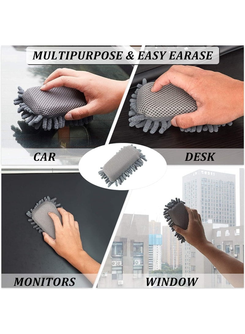 4 أجهزة كمبيوتر شخصية ميكروفايبر مسحات اللوحة البيضاء، قابلة للغسيل مسحات جافة لللوحة البيضاء، لوحة السوداء، الزجاج والمرايا، منصات تنظيف قابلة لإعادة الاستخدام مزدوجة الجانبين للفصول الدراسية، المكتب، الاستخدام المنزلي، 5x3 بوصة - Image 3