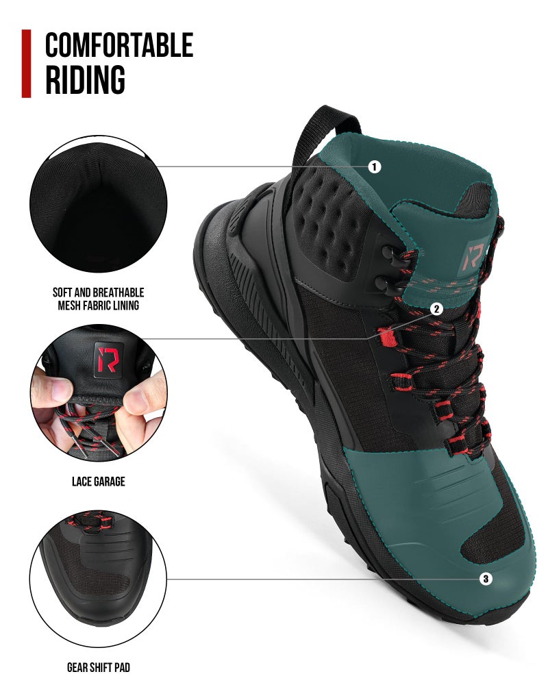 RIDEIRON Waterproof Motorcycle Shoes, CE Certified, Anti-Slip Casual Motorcycle Riding Boots with Ankle Support, Shift Pad 10.5 - Image 4