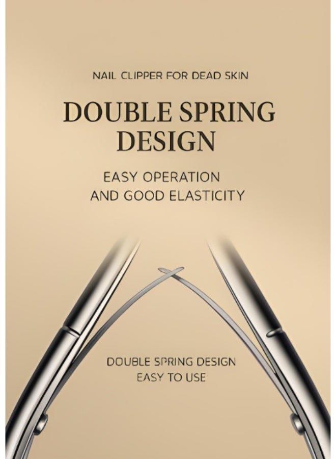 KHAJUL 1PCS Cuticle Trimmer, Professional Cuticle Nippers, Stainless Steel Cuticle Remover, Nail Polish Scraper,Gold-Plated Carbon Steel, French Handle, Double Spring, 6mm Jaw (Full Jaw) - Image 4