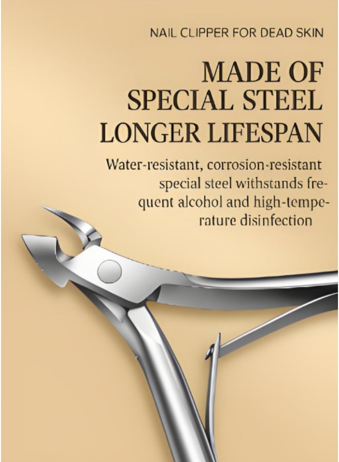 KHAJUL 1PCS Cuticle Trimmer, Professional Cuticle Nippers, Stainless Steel Cuticle Remover, Nail Polish Scraper,Gold-Plated Carbon Steel, French Handle, Double Spring, 6mm Jaw (Full Jaw) - Image 5