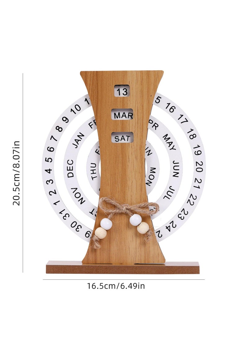 Bluejw Rotating Perpetual Calendar Wooden Forever Calendar Never Ending Calendar Wooden Calendar Corporate Gift - Image 1
