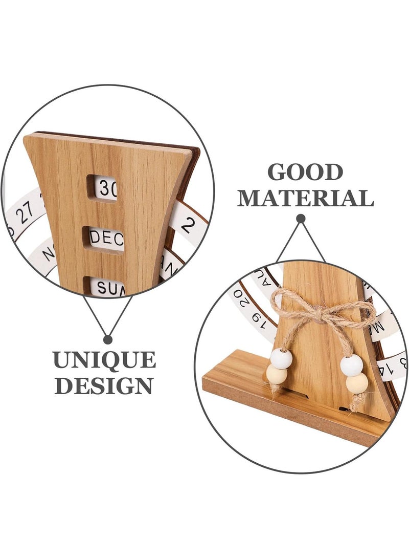 Bluejw Rotating Perpetual Calendar Wooden Forever Calendar Never Ending Calendar Wooden Calendar Corporate Gift - Image 3