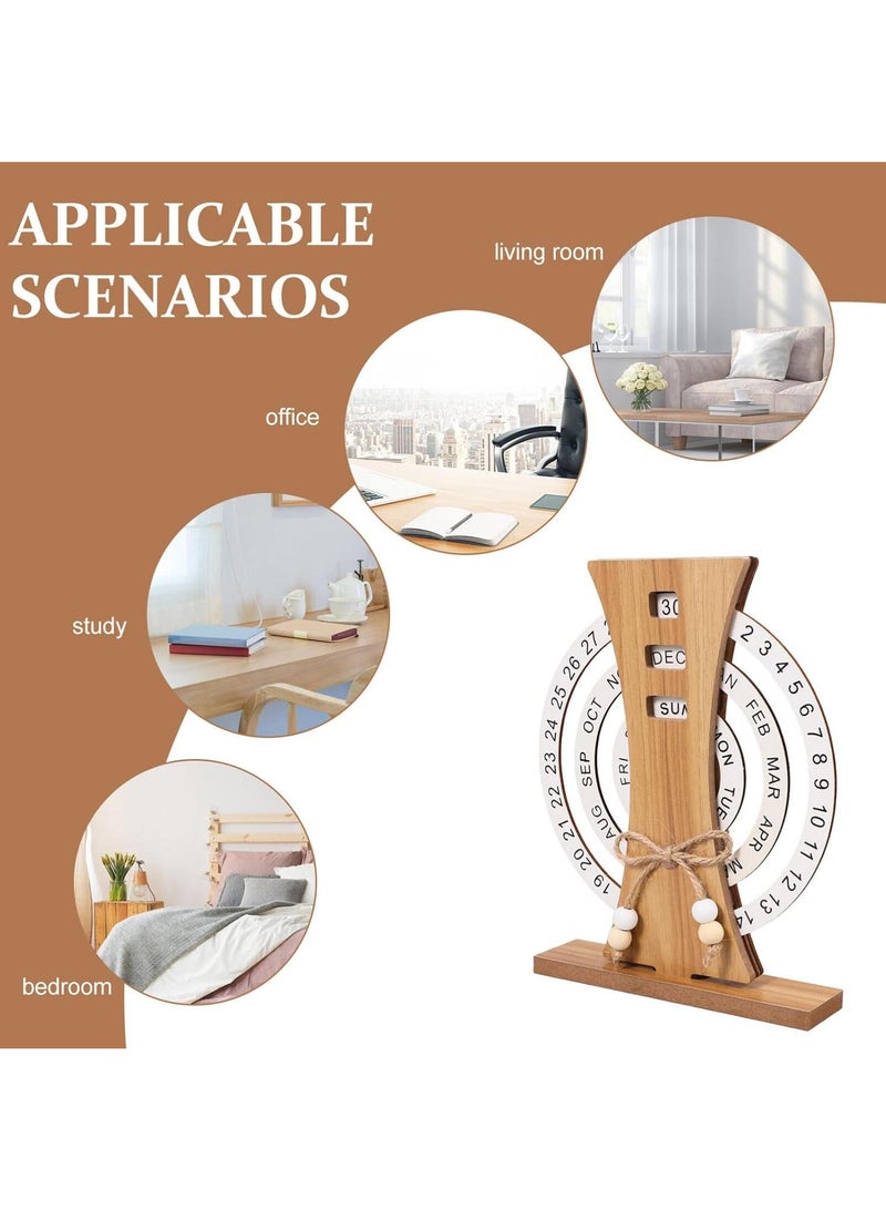 Bluejw Rotating Perpetual Calendar Wooden Forever Calendar Never Ending Calendar Wooden Calendar Corporate Gift - Image 4