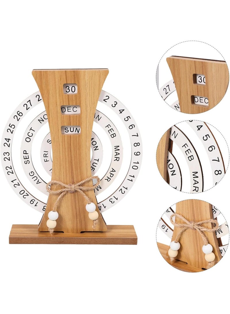 Bluejw Rotating Perpetual Calendar Wooden Forever Calendar Never Ending Calendar Wooden Calendar Corporate Gift - Image 5