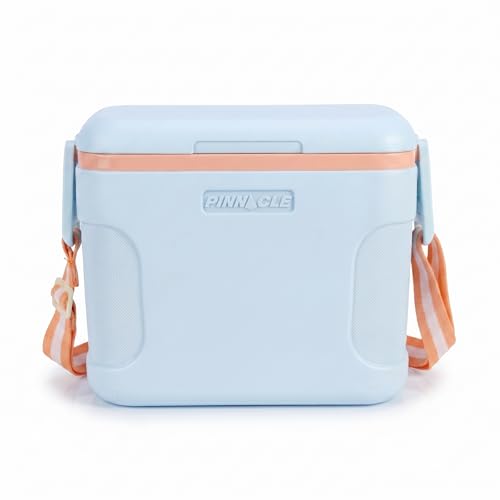 Pinnacle Passion 8L Chiller Ice Box |Fits 12 Cans |Holds Ice Upto 36 hrs| Adjustable Straps, Lid-Lock & Drink Holder| Portable Insulated Ice Cooler Box for Picnic, Car Travelling, Parties (Blue) - Image 1
