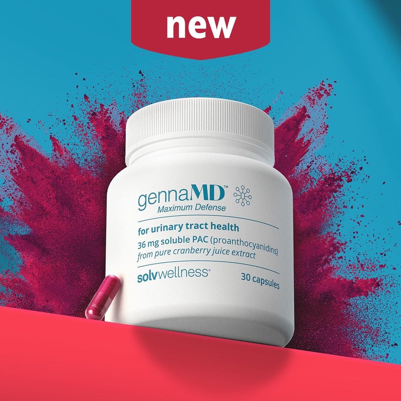 Solv Wellness GennaMD  36 mg Soluble PAC  Clincially Studied  100 Cranberry Juice Extract  Urinary Tract Support for Women  Maximum UTI Defense  No GMOs  Gluten Free  30 Vegan Capsules - Image 4