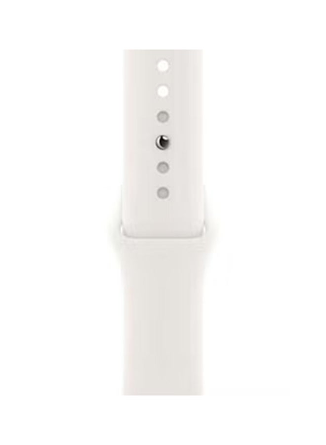 ابل  مجدد - ساعة سلسلة 6-44 مم GPS هيكل ألمنيوم فضي مع حزام رياضي أبيض - Image 2
