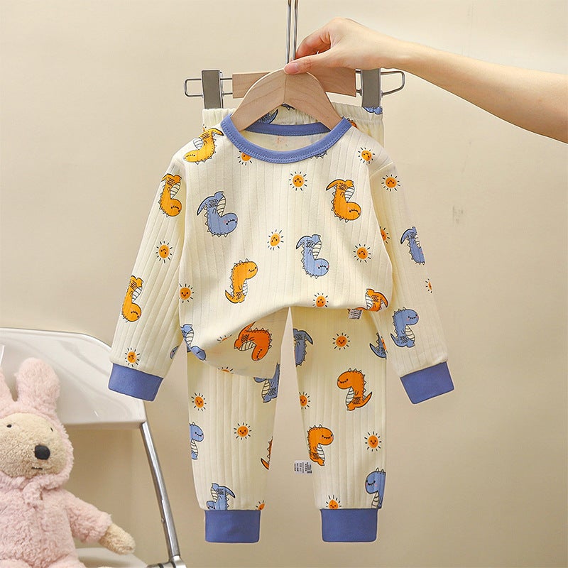 Children's Cotton Two-Piece Pajama Set – Long Sleeve Trousers Suit for Boys and Girls - Image 3