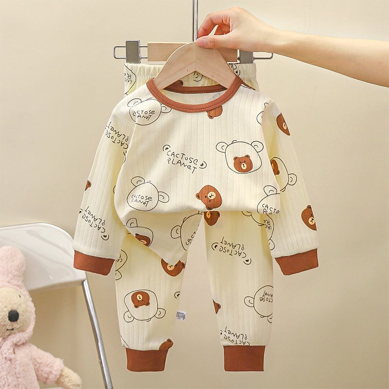 Children's Cotton Two-Piece Pajama Set – Long Sleeve Trousers Suit for Boys and Girls - Image 5