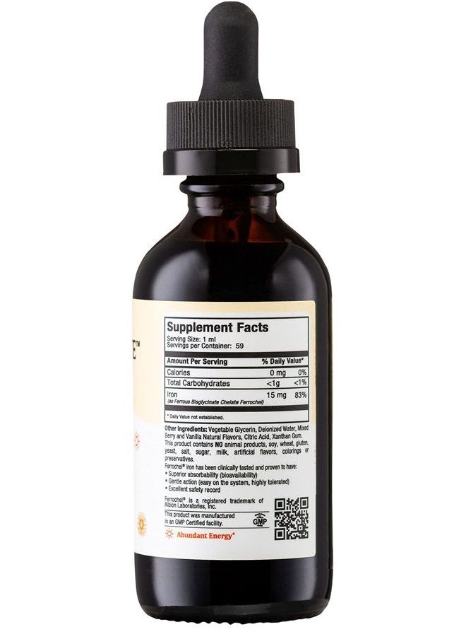 Maxi Health Iron Supplement 15mg Per ML – Increase Energy and Blood Levels Without Nausea or Constipation – Liquid Iron Drops for Men, Women, and Kids – 2 oz. (2 oz, Berry 1 Pack)  - Image 2