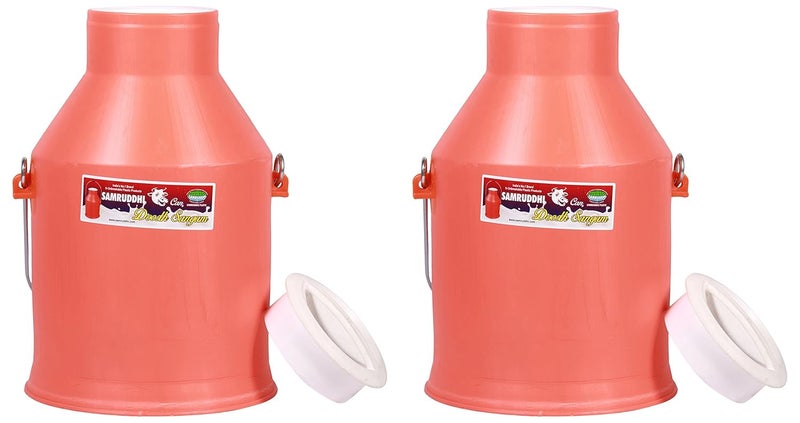 Samruddhi Plastic Samruddhi Plastic 17_c Plastic Milk Can 15 L 2 Pieces Brown  - Image 3